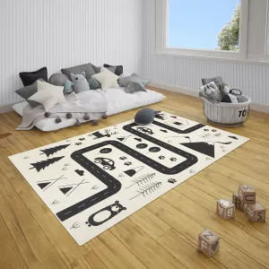 Detský kusový koberec Hanse Home Adventures 104564 Cream Black 120x170 cm
