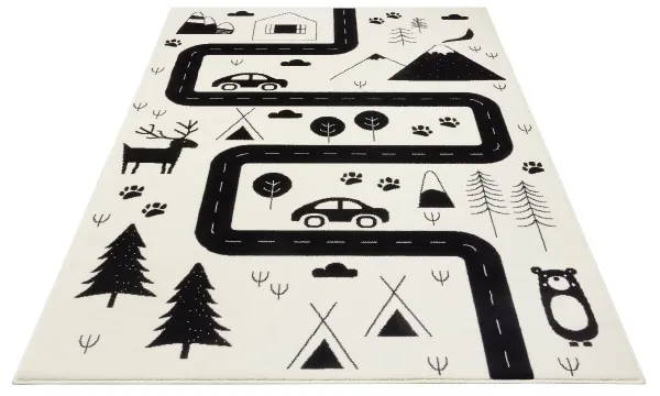 Detský kusový koberec Hanse Home Adventures 104564 Cream Black 120x170 cm