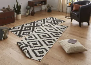Kusový behúň Northrugs Twin 103129 Black Cream 80x350 cm