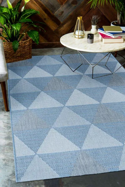 Kusový koberec Flat 21132 Ivory Silver/Light Blue 80x150 cm