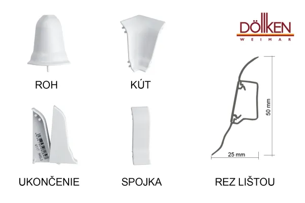 Podlahová lišta Döllken W468 - Dub Keltský - dĺžka 250 cm Lišta