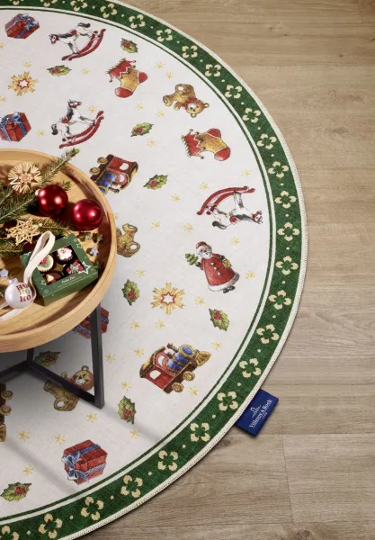 Kruhový kusový koberec Villeroy & Boch Toy´s  Delight 106193 Green Multicolour, bez vlasu Ø 160 cm
