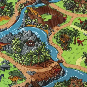 Detský metrážny koberec DINO 29 400 cm