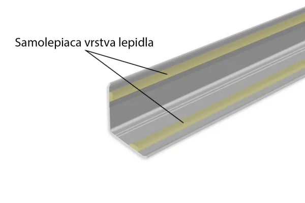 Ochranný rohový profil samolepiaci - Strieborný 30x30 mm 250 cm