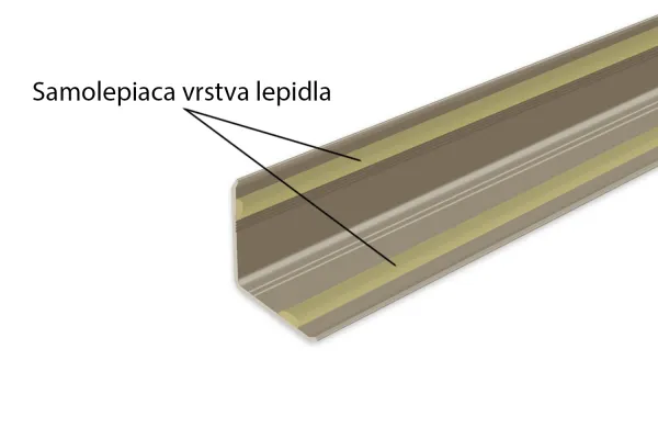 Ochranný rohový profil samolepiaci - Šampaň 30x30 mm 250 cm