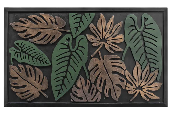 Gumová rohož - Zelený list 45x75 cm