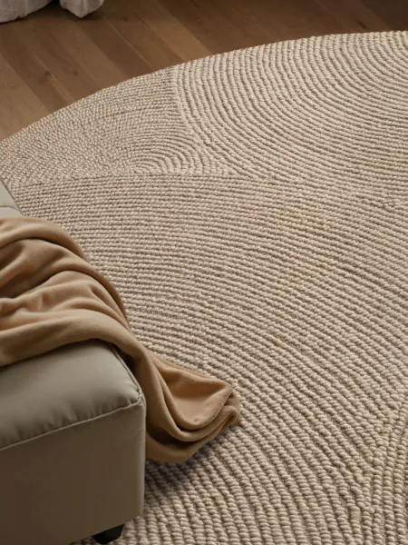 Kruhový kusový koberec Hanse Home Calmio 106221 Light Beige Ø 200 cm