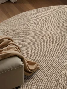 Kruhový kusový koberec Hanse Home Calmio 106221 Light Beige Ø 200 cm