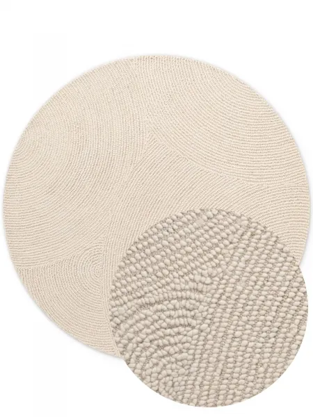Kruhový kusový koberec Hanse Home Calmio 106220 Natural White Ø 200 cm