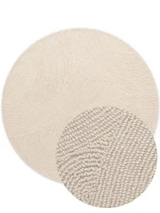 Kruhový kusový koberec Hanse Home Calmio 106220 Natural White Ø 200 cm