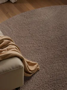 Kruhový kusový koberec Hanse Home Calmio 106219 Taupe Ø 200 cm