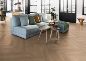 Laminátová podlaha Egger Herringbone 8/32 4V EL2134 Dub Baronia hnedý 1,97 m2
