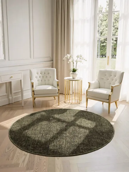 Kruhový kusový koberec Elle Decoration Brilliance 106313 Green  Ø 160 cm