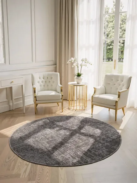 Kruhový kusový koberec Elle Decoration Brilliance 106310 Silver Grey Ø 200 cm