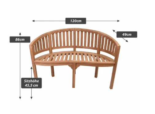 Záhradná lavica z teakového dreva, 2-miestna, 120 cm