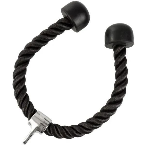 Tricepsové lano 68 cm, gumové koncovky, černé