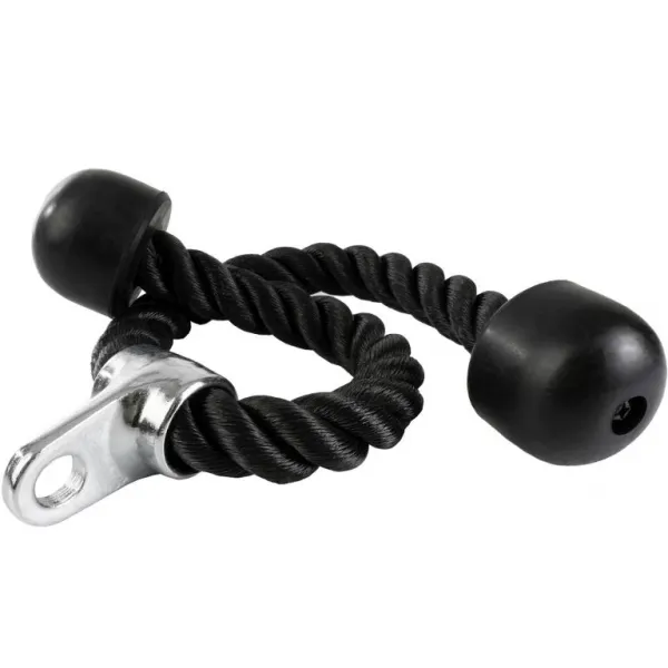 Tricepsové lano 68 cm, gumové koncovky, černé