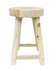 VAGOS okrúhla stolička z teakového dreva, 46 cm, prírodné