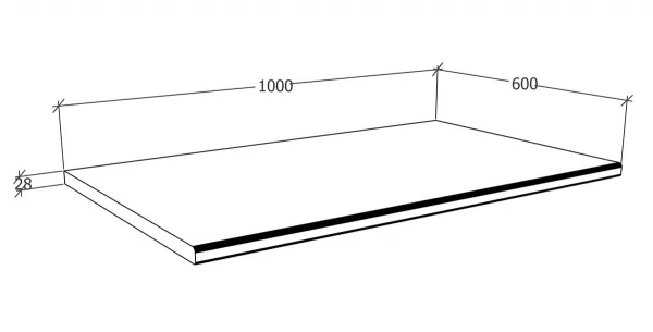 VCM Pracovní kuchyňská deska Esilo, 100 cm, antracit