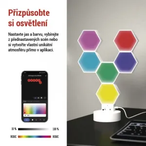 EMOS Stolní LED lampa GoSmart Hexagon 6 dílů vícebarevná/bílá