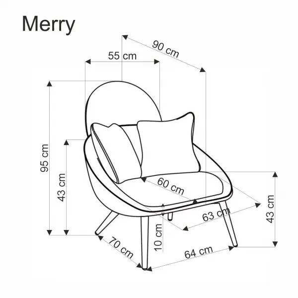 HALMAR Designové křeslo MERRY krémové