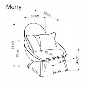 HALMAR Designové křeslo MERRY krémové
