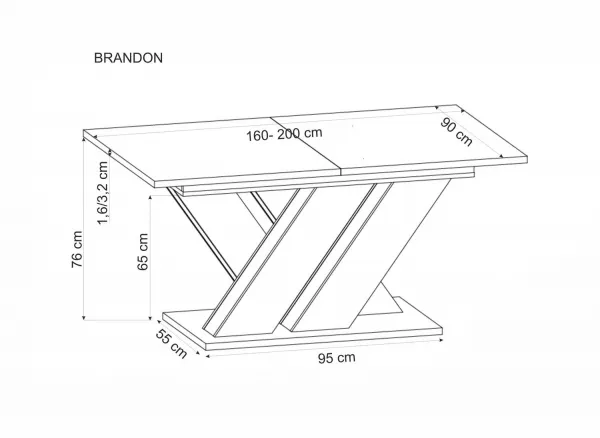 HALMAR Jídelní rozkládací stůl Brandon 160/200 cm kašmírový/dub cremona