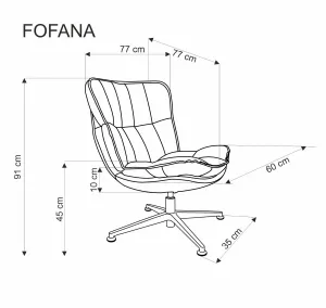 HALMAR Designové otočné křeslo Fofana krémové