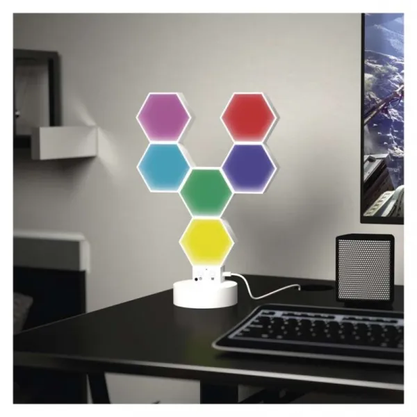 EMOS Stolní LED lampa GoSmart Hexagon 6 dílů vícebarevná/bílá