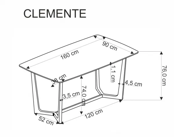 HALMAR Jídelní stůl Clemente bílý mramor/zlatý