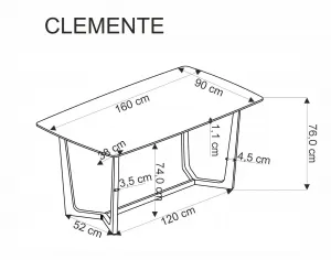 HALMAR Jídelní stůl Clemente bílý mramor/zlatý