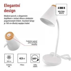 EMOS Stolní LED lampa Tara bílá