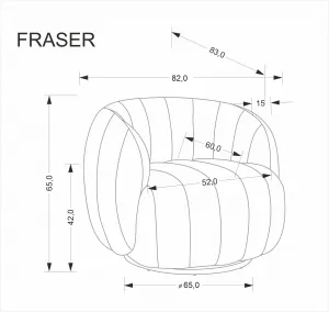 HALMAR Designové otočné křeslo Fraser krémové