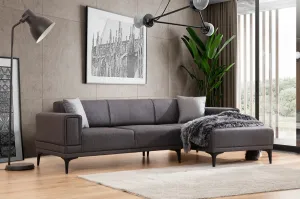 Hanah Home Rohová sedací souprava Horizon 250 cm tmavě šedá pravá