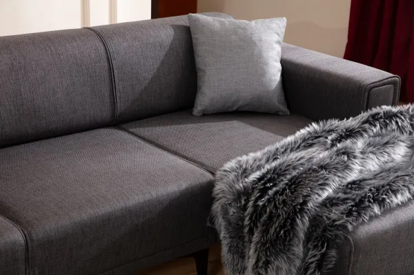 Hanah Home Rohová sedací souprava Horizon 250 cm tmavě šedá pravá