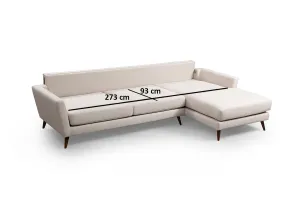 Hanah Home Rohová sedací souprava Mayorka 303 cm béžová pravá
