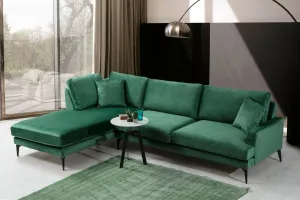 Hanah Home Rohová sedací souprava Papira 283 cm zelená levá
