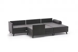 Hanah Home Rohová rozkládací sedací souprava Belen 300 cm antracitová