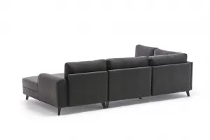 Hanah Home Rohová rozkládací sedací souprava Belen 300 cm antracitová