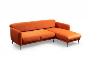 Hanah Home Rohová sedací souprava Sevilla 270 cm oranžová pravá