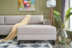 Hanah Home Rohová rozkládací sedací souprava Belen 300 cm krémová
