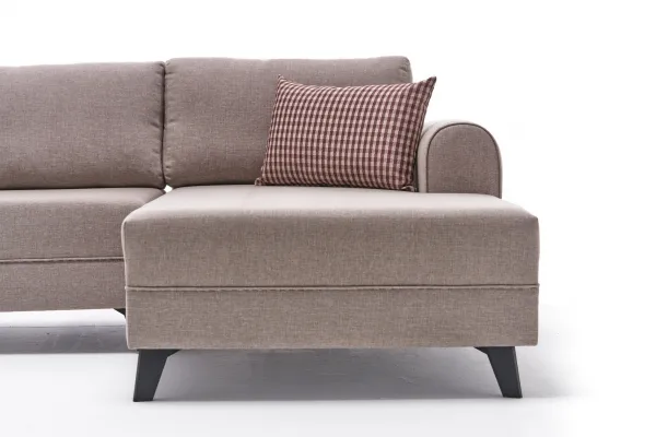 Hanah Home Rohová rozkládací sedací souprava Belen 300 cm krémová