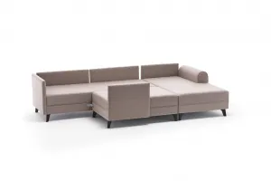 Hanah Home Rohová rozkládací sedací souprava Belen 300 cm krémová