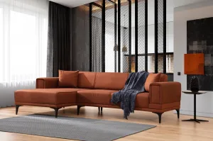Hanah Home Rohová sedací souprava Horizon 250 cm cihlová levá