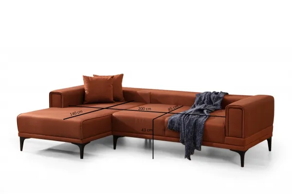 Hanah Home Rohová sedací souprava Horizon 250 cm cihlová levá
