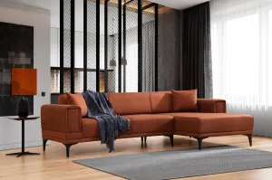 Hanah Home Rohová sedací souprava Horizon 250 cm cihlová pravá