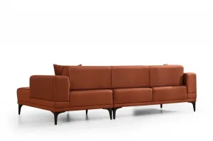 Hanah Home Rohová sedací souprava Horizon 250 cm cihlová pravá