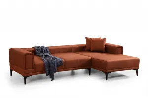 Hanah Home Rohová sedací souprava Horizon 250 cm cihlová pravá