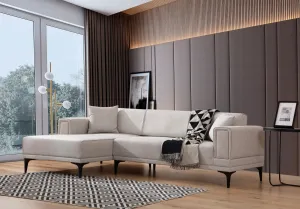 Hanah Home Rohová sedací souprava Horizon 250 cm ecru levá