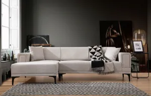 Hanah Home Rohová sedací souprava Horizon 250 cm ecru levá